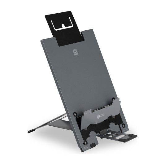 BakkerElkhuizen Ergo-Q Hybrid Pro Laptopstandaard - schuin vooraanzicht vanaf de andere kant