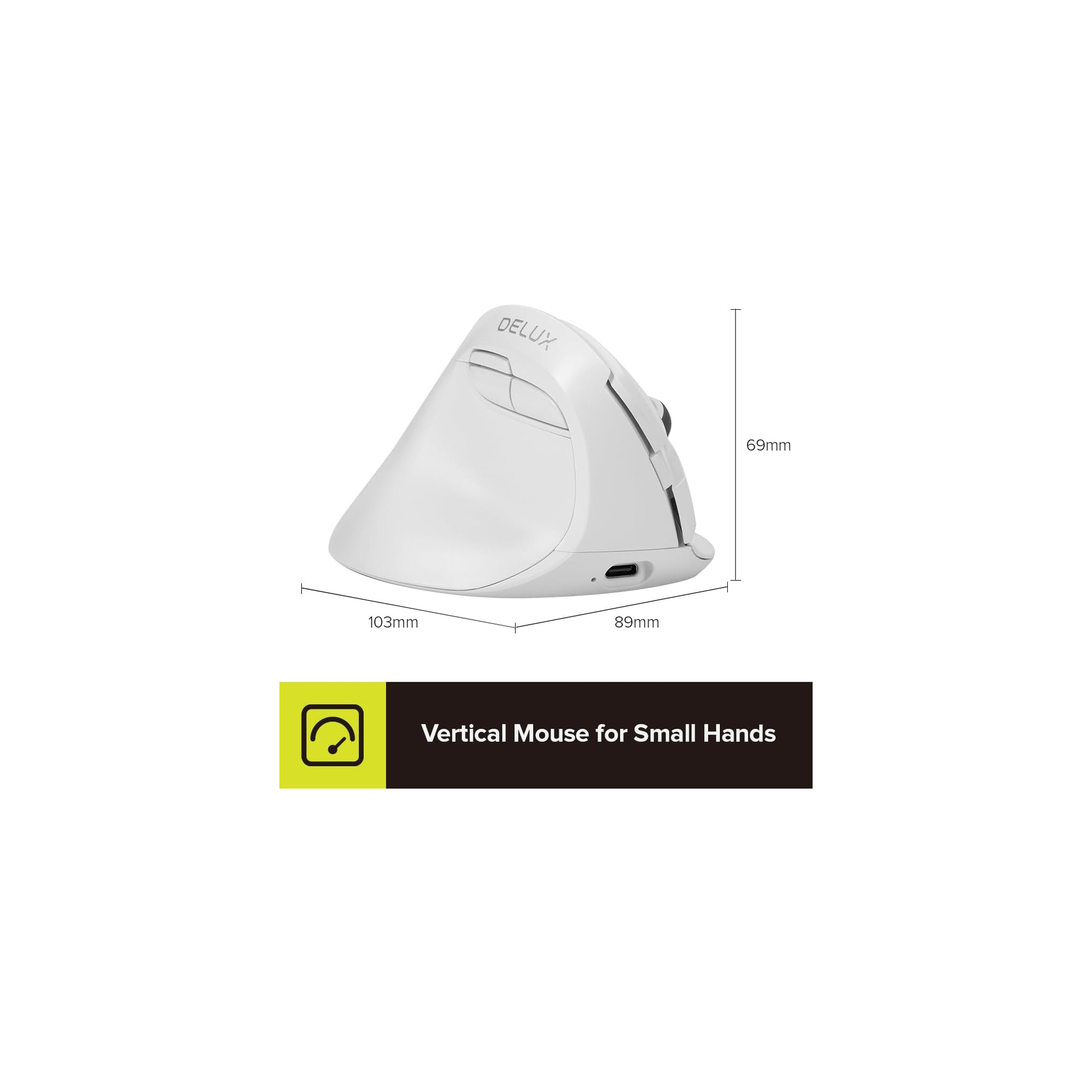 Delux M618ZD Mini Draadloos Linkshandig - Ice Wit