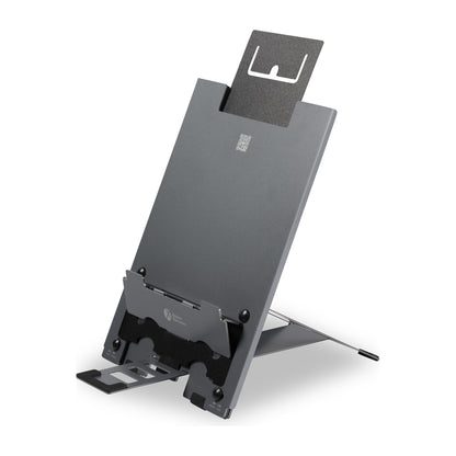 BakkerElkhuizen Ergo-Q Hybrid Pro Laptopstandaard - schuin vooraanzicht