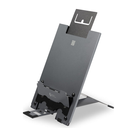 BakkerElkhuizen Ergo-Q Hybrid Pro Laptopstandaard - schuin vooraanzicht