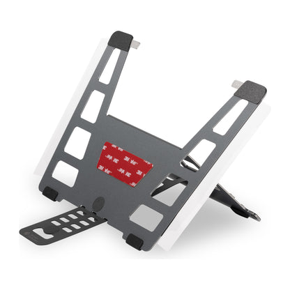 BakkerElkhuizen UltraStand Universal Donkergrijs Laptopstandaard - schuin vooraanzicht