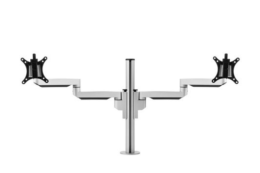 Filex Galaxy Modular Dual Zilver Monitorarm – productaanzicht 1