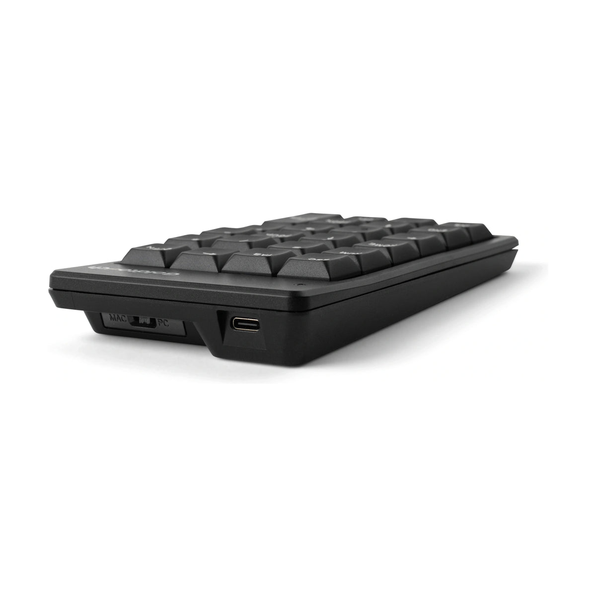 Goldtouch Elite Black Numeriek Toetsenbord – zijaanzicht met USB-C-aansluiting